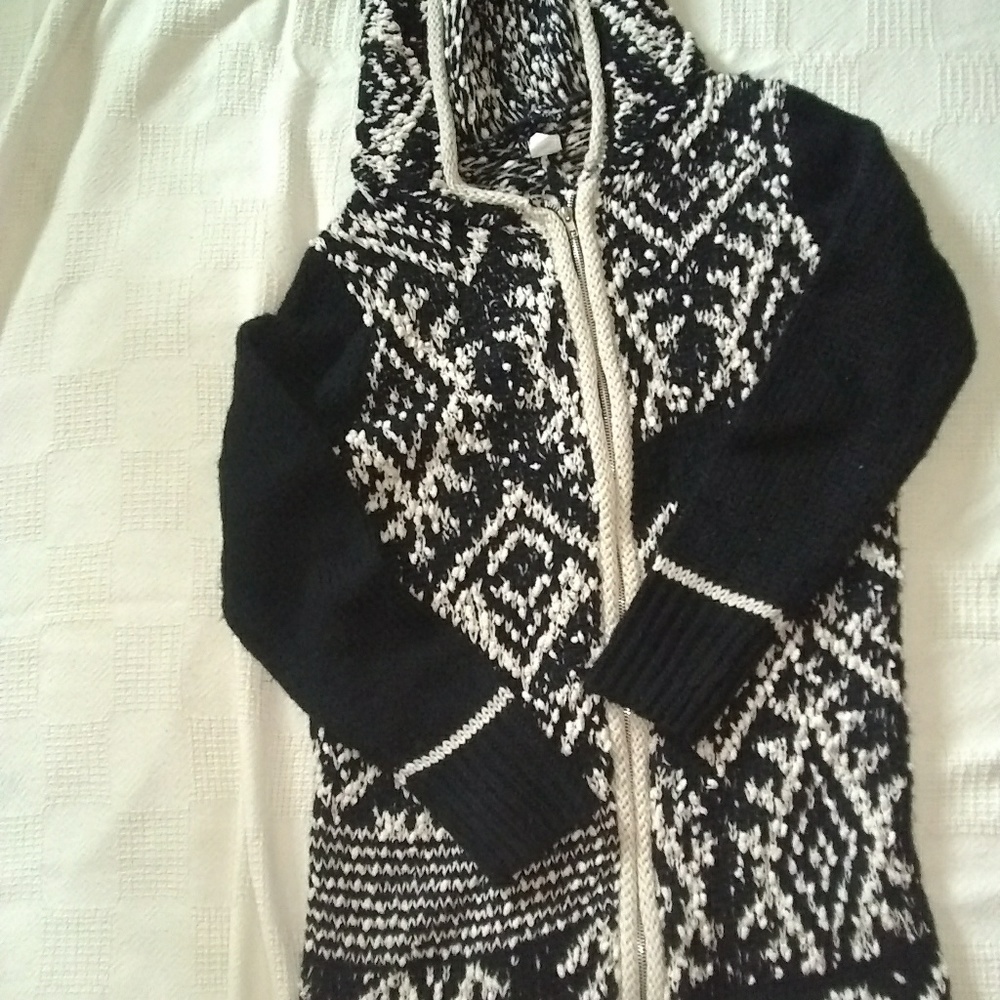 Printed zip up cardigan